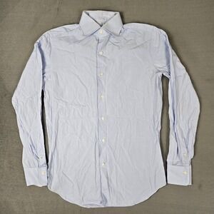 ALESSANDRO‎ GHERARDI Shirt Mens 38/15 Blue Cutaway Collar Button Up Dress Work